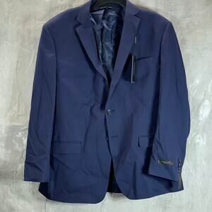 MARC NEW YORK Men's Navy Windowpane Modern-Fit Two-Button Suit Jacket SZ 46R